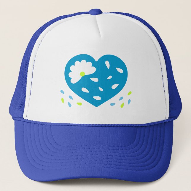Daisy Heart Trucker Hat (Front)