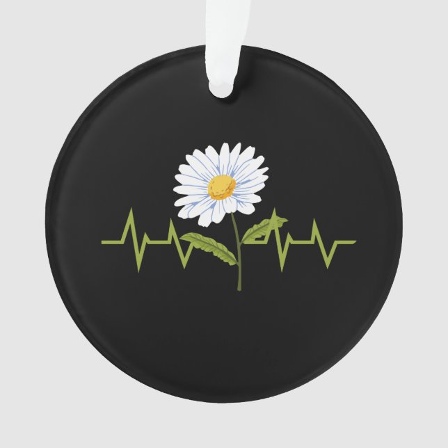 Daisy Heartbeat Ornament (Front)