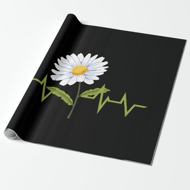 Daisy Heartbeat Wrapping Paper (Unrolled)