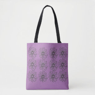 daisy heaven in purple cute flowers for her tote bag