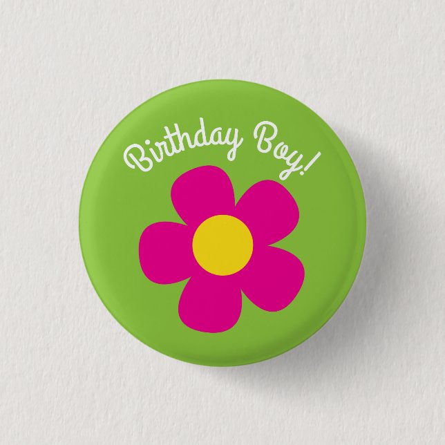 Daisy Hippie Flowers Cute Kids Birthday 3 Cm Round Badge (Front)