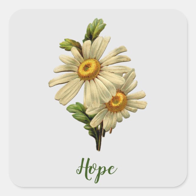 Daisy Hope Inspirational Square Sticker (Front)