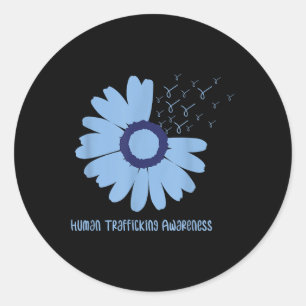 Daisy In January Wear Blue Human Trafficking Aware Classic Round Sticker