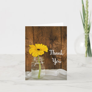 Daisy in Mason Jar Country Bridesmaid Thank You Card