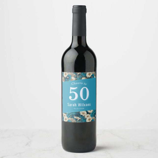 Daisy Inspired 30Th Birthday Custom Wine Label (Front)