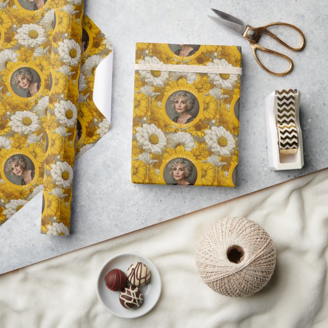 Daisy Inspired 60Th Birthday Mum Yellow Wrapping Paper (Crafts)