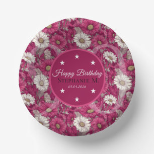 Daisy Inspired Women Birthday Wife Modern Paper Plate