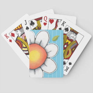 Daisy Joy blue stripes Bicycle® Playing Cards