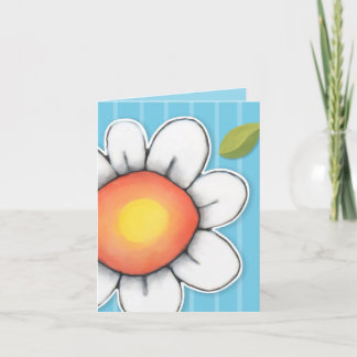 Daisy Joy blue stripes Note Card