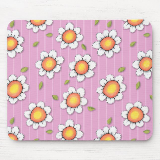 Daisy Joy pink Daisies Mousepad (Front)