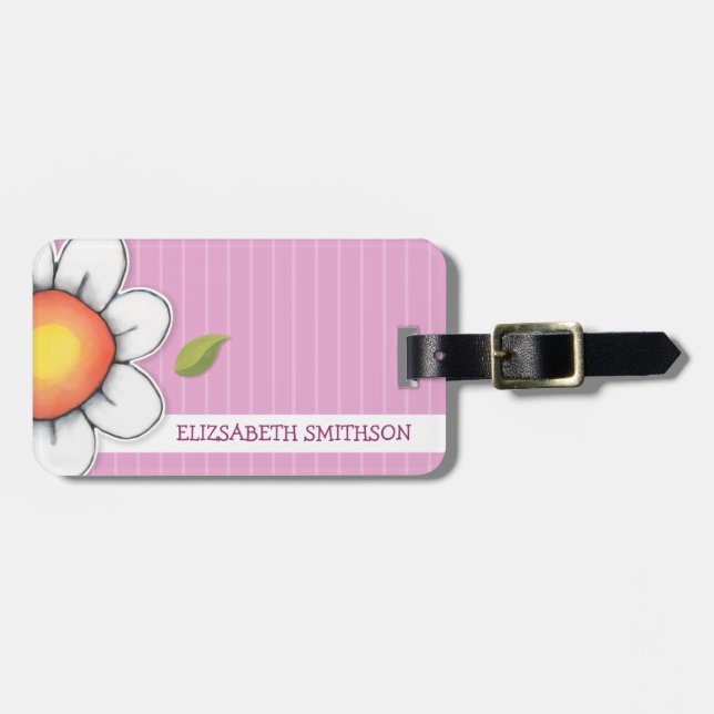 Daisy Joy pink Luggage Tag (Front Horizontal)