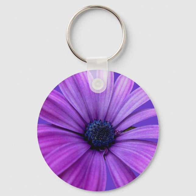 Daisy Key Chains Beautiful Blue Flower Daisy Gifts (Front)