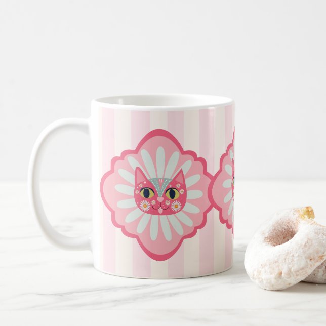 Daisy Kitty Face Purr-fect Coffee Mug (With Donut)