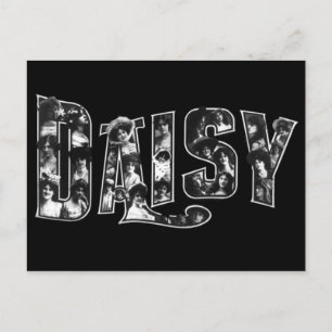 Daisy large letters with faces of women postcard