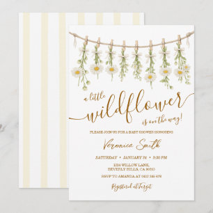 Daisy Little Wildflower Baby Shower Invitation