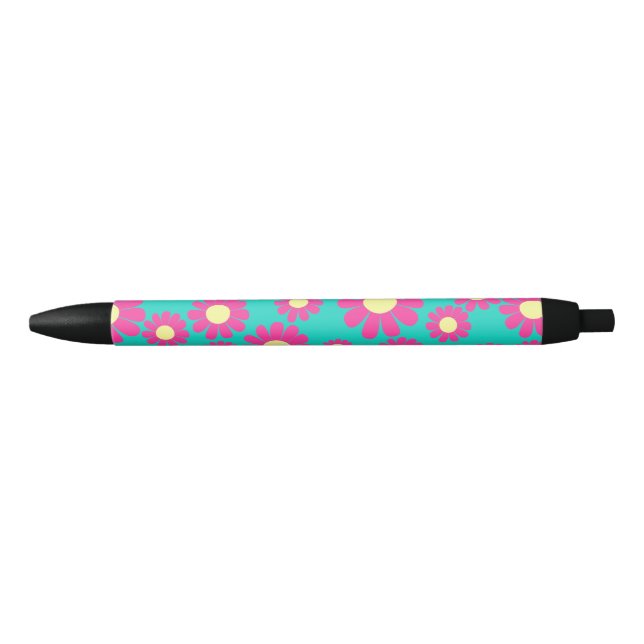 Daisy Magenta Teal Black Ink Pen (Front)