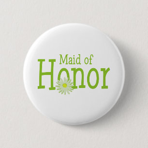 Daisy Maid of Honour 6 Cm Round Badge