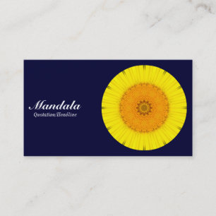 Daisy Mandala - Dark Navy 000033 Business Card