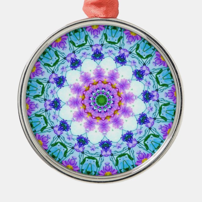 Daisy Mandala Metal Tree Decoration (Front)