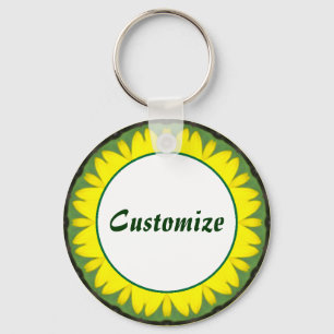 Daisy Mandala Template 03 Key Ring