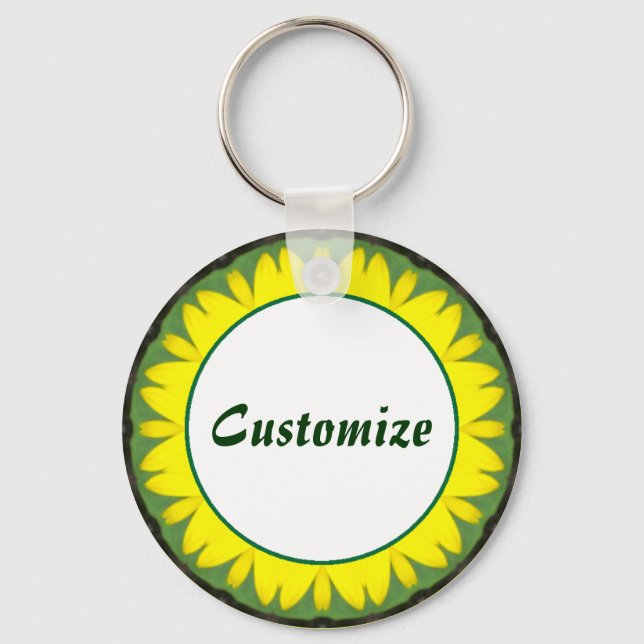 Daisy Mandala Template 03 Key Ring (Front)