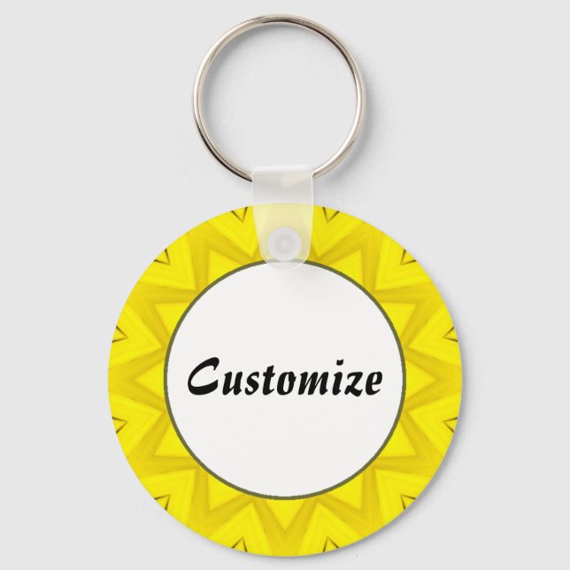 Daisy Mandala Template 05 Key Ring (Front)