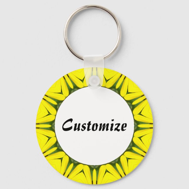 Daisy Mandala Template 06 Key Ring (Front)