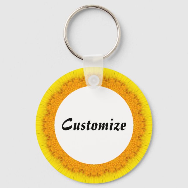 Daisy Mandala Template 07 Key Ring (Front)
