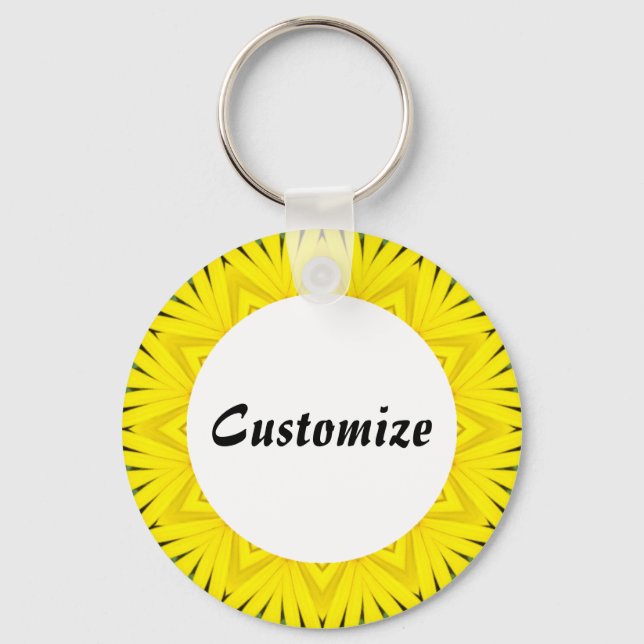 Daisy Mandala Template 10 Key Ring (Front)