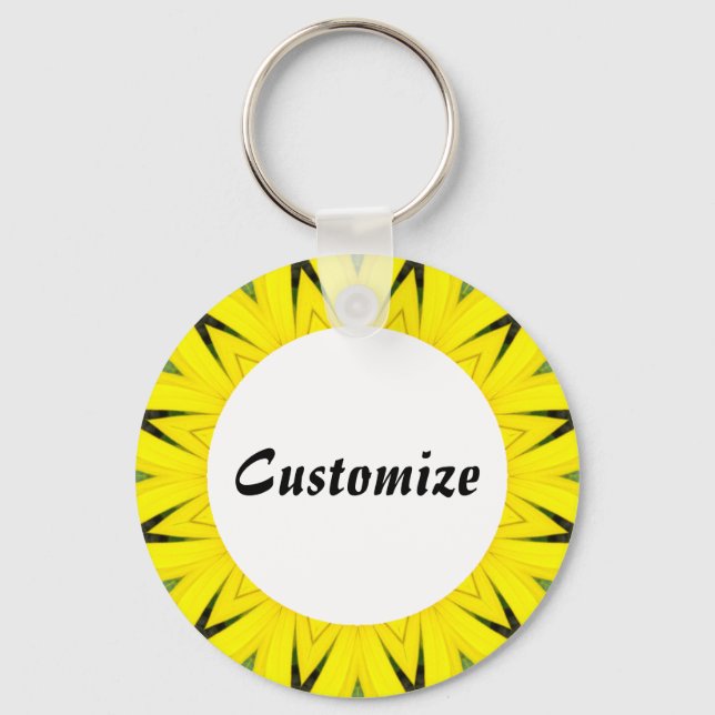 Daisy Mandala Template 11 Key Ring (Front)