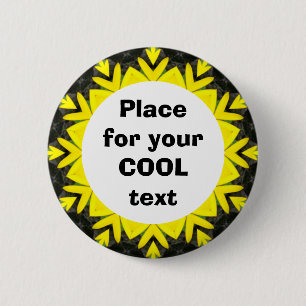 Daisy Mandala Template 12 6 Cm Round Badge