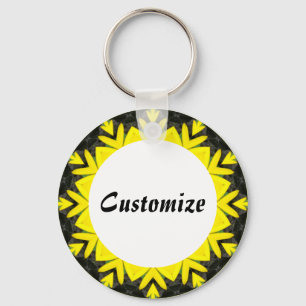 Daisy Mandala Template 12 Key Ring
