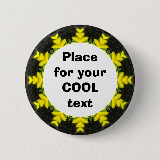 Daisy Mandala Template 13 6 Cm Round Badge (Front)