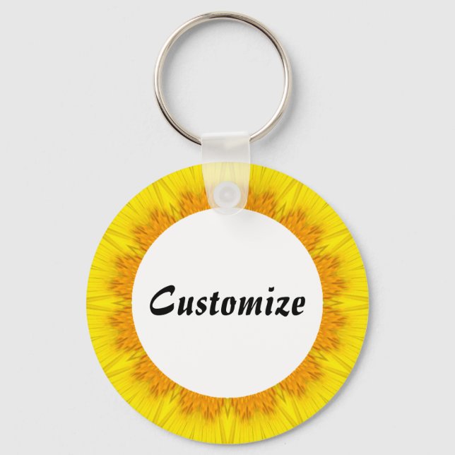 Daisy Mandala Template 17 Key Ring (Front)