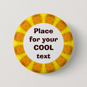 Daisy Mandala Template 23 6 Cm Round Badge