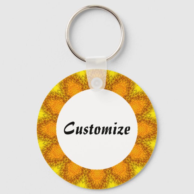 Daisy Mandala Template 24 Key Ring (Front)