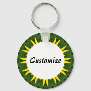 Daisy Mandala Template 26 Key Ring