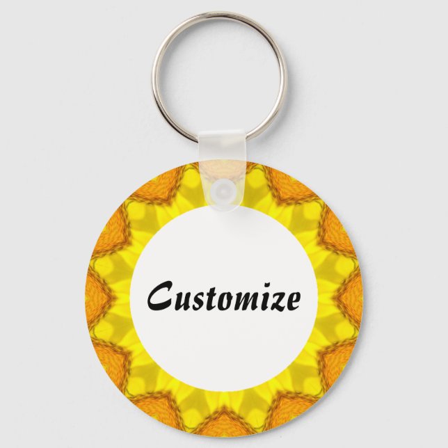Daisy Mandala Template 30 Key Ring (Front)