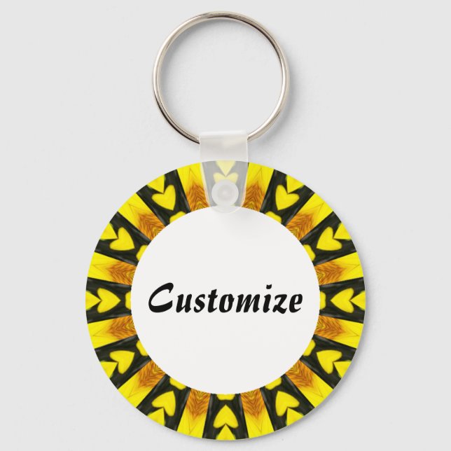 Daisy Mandala Template 32 Key Ring (Front)