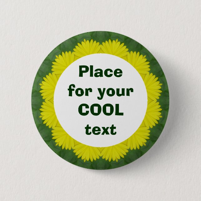 Daisy Mandala Template 35 6 Cm Round Badge (Front)