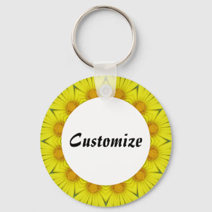 Daisy Mandala Template 36 Key Ring