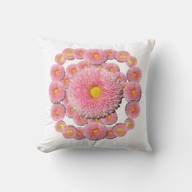Daisy Mandala Throw Cushion (Front)