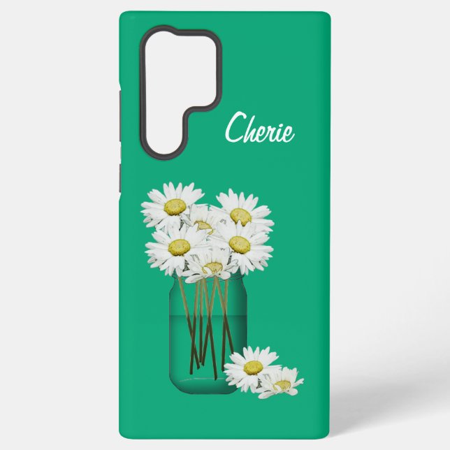 Daisy Mason Jar Samsung Galaxy S22 Ultra Case (Back)