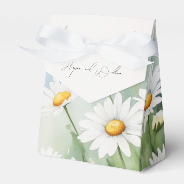 Daisy meadow wedding favour box (Front Side)
