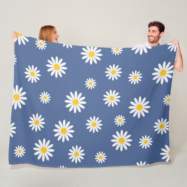 Daisy Meadows Blue Fleece Blanket (In Situ)