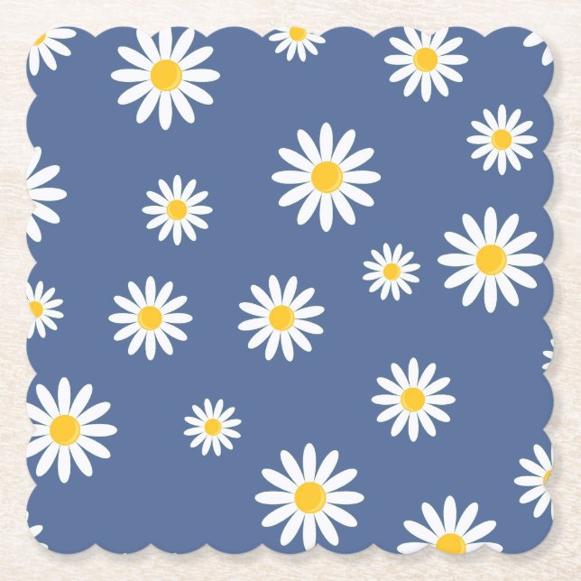 Daisy Meadows Blue Paper Coaster (Front)
