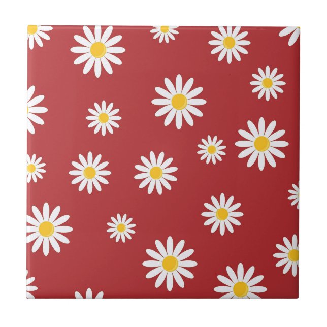 Daisy Meadows Red Tile (Front)
