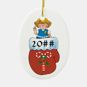 Daisy Mitten Blonde Ceramic Tree Decoration