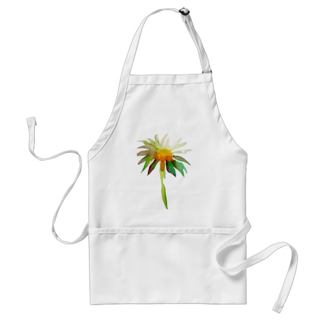 Daisy modern watercolor art flower standard apron (Front)