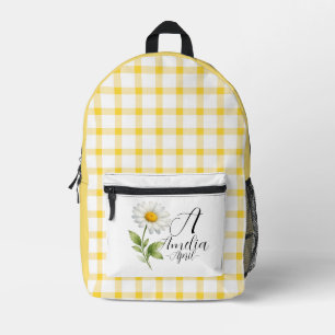 Daisy Monogram April Birth Flower Backpack